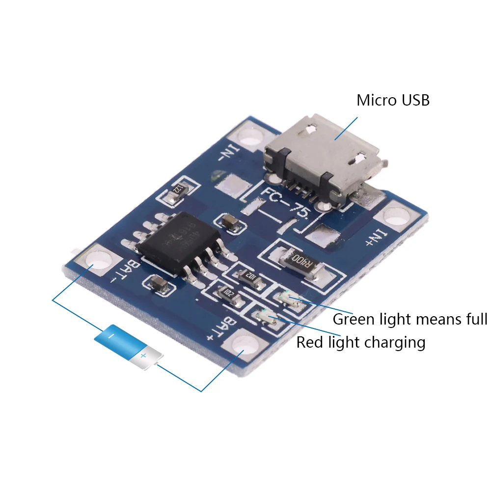 Chargeur de batterie au lithium avec protection p, mini micro USB type-c, - الصورة 2