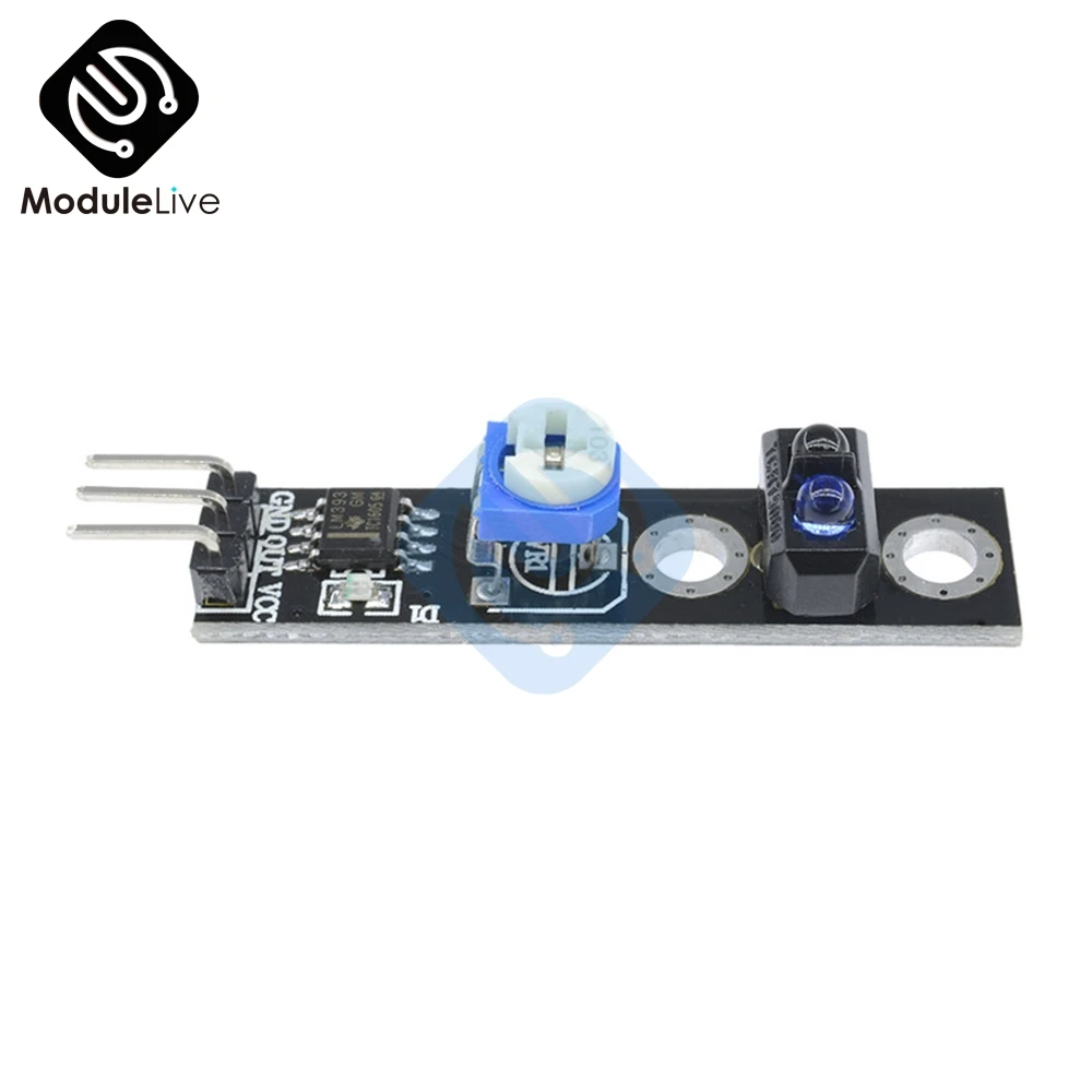 capteur IR réfléchissant infrarouge TCRT5000, Module de suivi de ligne 3.3-5V pour voiture intelligente - الصورة 2