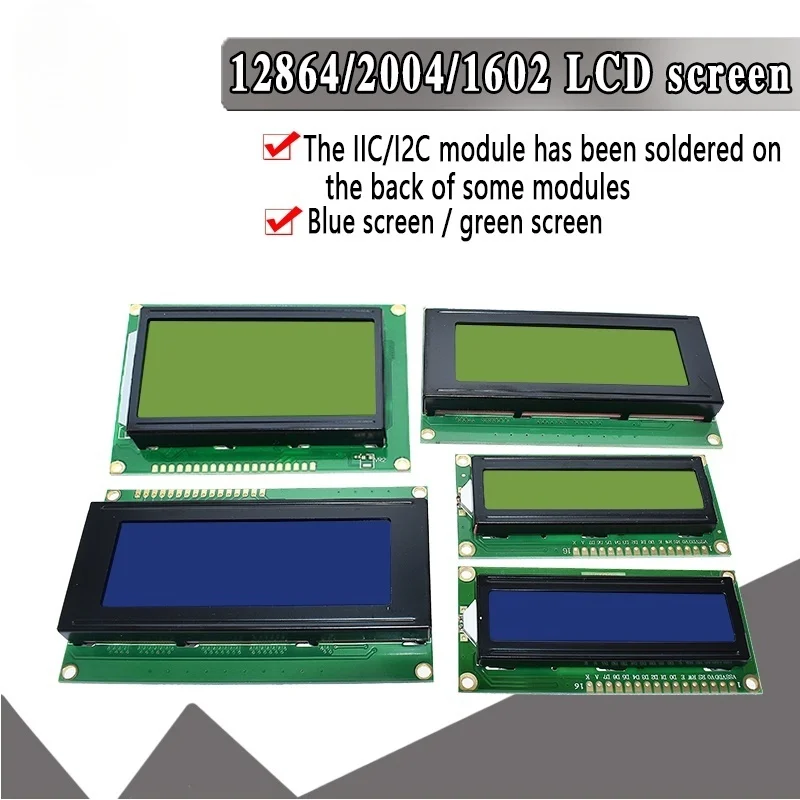 LCD1602 LCD 2004 12864 module écran bleu vert 16x2 20X4 caractères