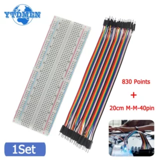 MB-102 Breadboard 830 Points PCB et 20CM filaire 40Pin mâle à mâle (plaque d'essais)