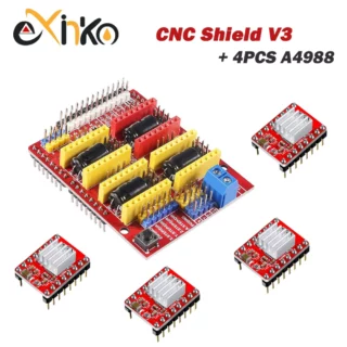 CNC Shield V4 CNC Shield V3 Machine de gravure impression 3D + 4 pièces DRV8825 ou A4988 c