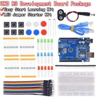 Kit de démarrage pour UNO R3, Mini planche à pain LED, bouton de fil de cavalier pour Arduino, Kit de bricolage, laboratoire d'éducation scolaire