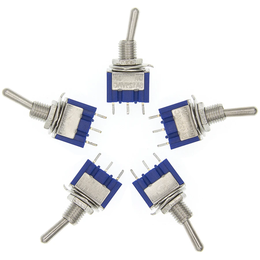 Mini interrupteur à levier de haute qualité, 12 a 125v ac/3a 250v ac, marche/arrêt - الصورة 3