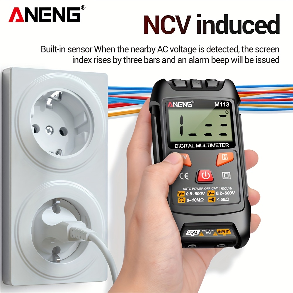 ANENG M113 1999 Mini Multimètre Intelligent Numérique AC/DC Voltmètre - الصورة 4