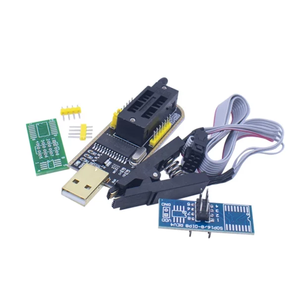 ⁦CH341A 24 25 série EEPROM Flash BIOS CH341 Module de programmeur USB + Clip de Test SOIC8 SOP8 pour EEPROM⁩ - الصورة ⁦4⁩