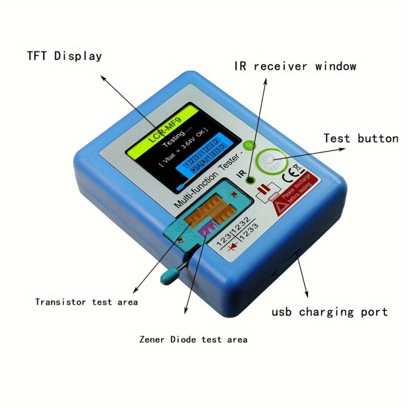 ⁦LCR-MF9 USB Rechargeable Digital LCR Meter, h0.01 précision Multifonction Testeur⁩ - الصورة ⁦5⁩