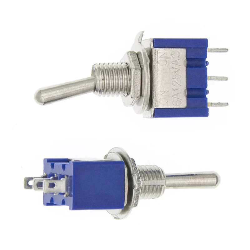 ⁦Mini interrupteur à levier de haute qualité, 12 a 125v ac/3a 250v ac, marche/arrêt⁩ - الصورة ⁦2⁩