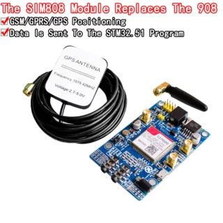 SIM808 au lieu du module SIM908, carte de développement GPS GSM GPRS IPX SMA avec antenne GPS