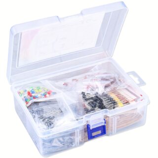 1400pcs Basic Electronics Component Assortment Kit, Electrolytic Capacitor, Ceramic Capacitor, LED Diode, Common Diode, Resistor, Transistor Component for Arduino, Electronic DIY Project