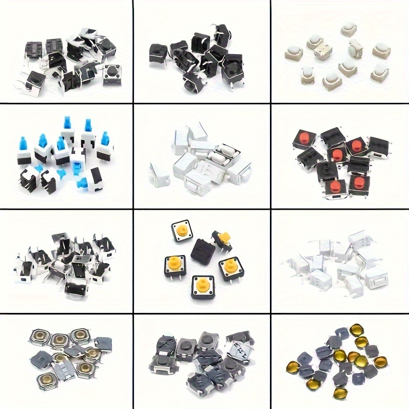 460pcs Touch Button Switch Assortment Kit, 460pcs Set, Includes 24 Specifications of Two-Pin and Four-Pin for Automotive and Small Appliances - الصورة 2