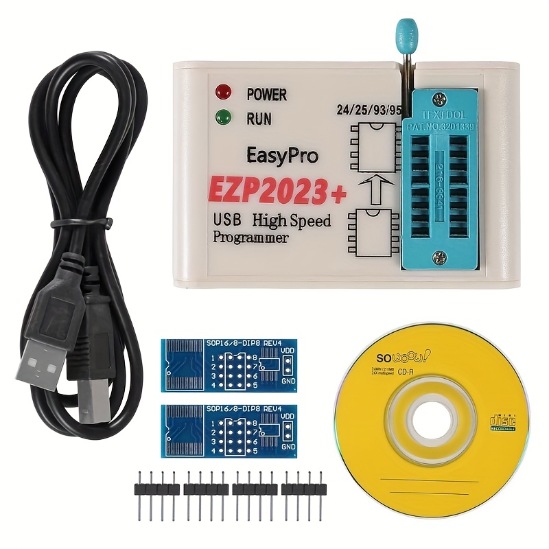 Programmeur USB SPI haute vitesse EZP2023 avec 12 adaptateurs compatible avec les puces EEPROM 24, 25, 26, 93, 95 et BIOS Flash 25, supérieur à EZP2019 - الصورة 4
