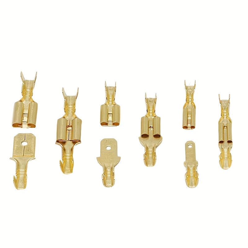 2.8 4.8 6.3mm Female Press Terminal Connector Golden Car Speaker Wire Connector Set, Without Battery - الصورة 6