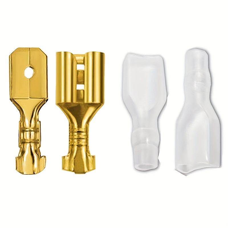 2.8 4.8 6.3mm Female Press Terminal Connector Golden Car Speaker Wire Connector Set, Without Battery - الصورة 3